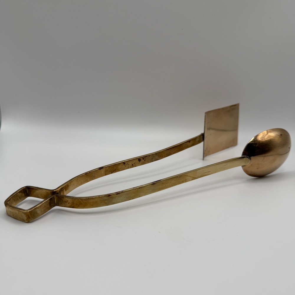 VTG Brass Serving Tongs‎ Spoon Spatula Combo Buffet Appetizer Server Gold Tone
